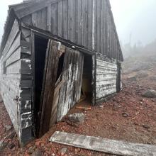 A troll has apparently torn the garage door off its track