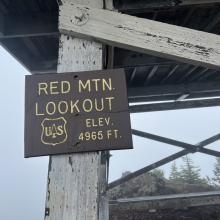 Red Mountain Lookout sign
