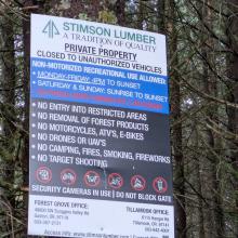 Stimson Lumber sign