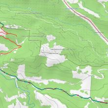 GPS track of drive and hike