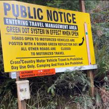sign at Olson Road entrance