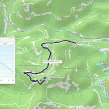 GPS track of drive and hike