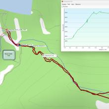 GPS track and elevation gain info