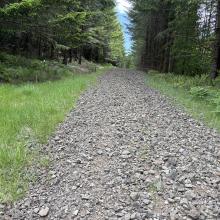 Example large rock gravel on a climb