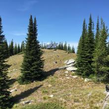 Summit view looking NW to the Communication Structures